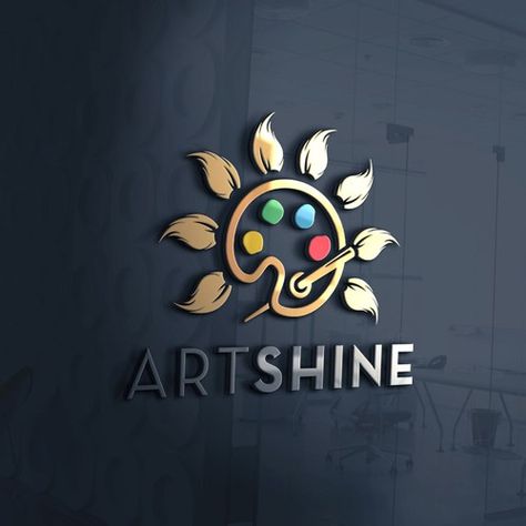 Create a logo for ARTSHINE: a visual arts enrichment company that is run as a Social Enterprise! Logo design contest #AD design, #ad, #logo, #contest, #inspire, #picked Logo For Art Studio, Art Painting Logo Design, Logo For Painting Artist, Artist Logo Design Creative, Company Logos Design, Graphic Design Company Logo, Arts And Crafts Logo, Logo For Artist, Art Company Logo