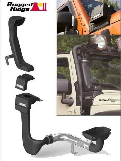 I wish they made one of these for the Jeep Cherokee. Jeep Snorkel, Accessoires 4x4, Jeep Gear, Jeep Mods, Jeep Ideas, Jeep Yj, Jeep Wrangler Accessories, Rugged Ridge, Hors Route