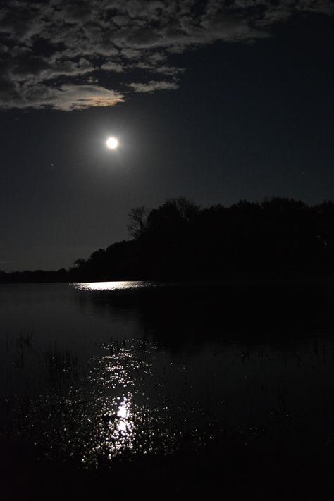 The moon and clouds reflecting on the lake at the farm. #moon #clouds #lake #farm #reflection @photographyat Moonlight Reflection, Moon And Clouds, Lake Swimming, Tarot Card Spreads, Wild Eyes, Moon Clouds, Night Swimming, Night Landscape, Rainy Night