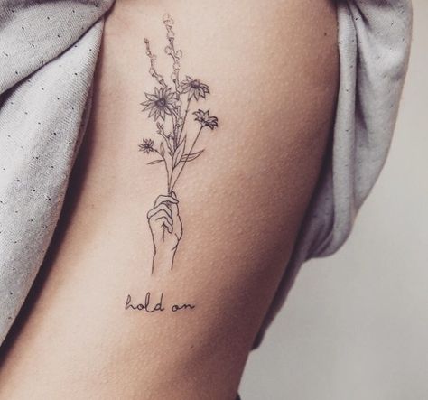 outside right wrist: "sisters are different flowers from the same garden" with my sister (flowers more in hand) Dragons Tattoo, 16 Tattoo, Inner Arm Tattoo, Bouquet Tattoo, Daisy Tattoo, Disney Tattoo, E Tattoo, Dainty Tattoos, 문신 디자인