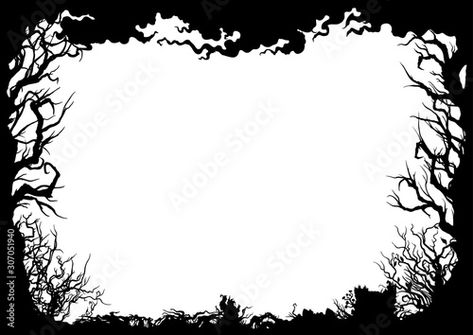 Stock Image: Forest silhouette frame/ Illustration horizontal frame with trees, shrubs, snags Forest Silhouette, Frame Illustration, Horizontal Frame, Silhouette Frames, Velveteen Rabbit, Collage Ideas, Tree Silhouette, Wood Burning, Printmaking