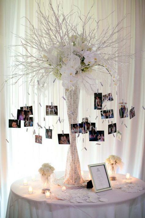 21 Fabulous wedding photo display ideas | http://www.fabmood.com/20-fabulous-wedding-photo-display-ideas/ Diy Photo Display, Wedding Photo Display, Gubahan Bunga, Tree Wedding, Diy Photo, Romantic Weddings, Reception Decorations, Photo Displays, Luxury Bedding