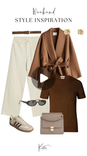 The perfect weekend oufit for the transitional autumn period. Classic, elegant and oozing sophistication, the item blends the autumn trends well with the inclusion of choclate brown in the cashmere sweater and the suede leather belt. The short tan wool-blend overcoat finishes the outfit off perfectly. Sneakers And Jeans, Taupe Handbag, Off White Jeans, True Autumn, Casual Denim Jeans, Autumn Trends, Earthy Brown, Weekend Activities, Transition Outfits