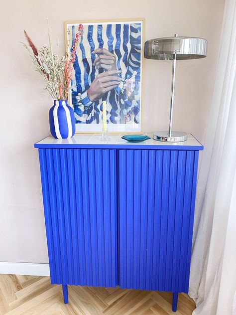 This IKEA Ivar Cabinet Hack Is Bold and Budget-Friendly Ivar Cabinet, Diy Standing Desk, Ikea Ivar Cabinet, Shelf Makeover, Bold Centerpieces, Neutral Tile, Diy Dresser Makeover, Ikea Ivar, Floating Cabinets