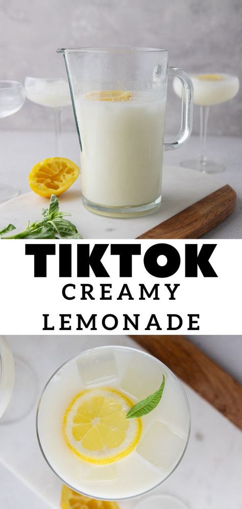 This trendy tiktok creamy lemonade is totally worth the hype. It is smooth, creamy, and super refreshing during the hot summer days. If you wanna take your lemonade up a notch this summer you have to try this creamy lemonade recipe. It uses a few ingredients to bring you the best drink ever! It is sweet, tart, and tastes just like a lemon cream pie. The secret is using sweetened condensed milk! #creamylemonade #brazilianlemonade #tiktokrecipe #tiktoktrends #summerrecipe Lemon Drink Recipes, Creamy Lemonade, Good Lemonade Recipe, Recipe Using Lemons, Lifestyle Of A Foodie, Sweet Condensed Milk, Trendy Tiktok, Best Lemonade, Summer Lemonade