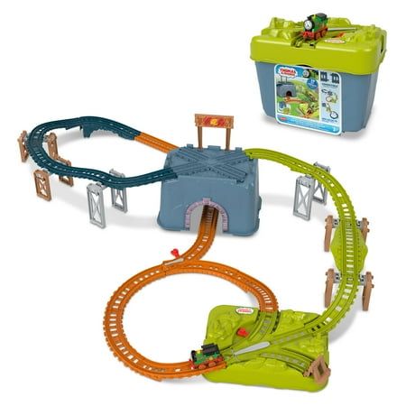 Preschool kids can create exciting delivery adventures with this Thomas & Friends Percys Connect & Build Track Bucket from Fisher-Price. This track set includes a diecast push-along Percy engine that kids can send racing up, down and around Sodor to deliver the mail. Kids can store all the pieces inside the bucket then incorporate the bucket and lid into their track builds. Set connects to other Thomas & Friends track sets (sold separately) to expand their play! Color: Multicolor. Thomas The Train Toys, Thomas And Friends Toys, Train Adventure, Toy Trains Set, Friend Painting, Storage Buckets, Train Pictures, Thomas The Train, Train Set