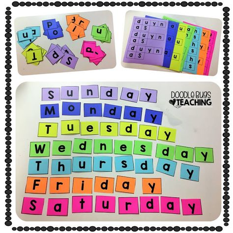 Spanish Days Of The Week Activities, Days Of The Week Activities For Kids, Days Of The Week Activities Kindergarten, Days Of The Week Activities Preschool, Days Of The Week Flashcards, Days Of The Week Activities, Ab Patterns, Doodle Bugs, Reading Comprehension Kindergarten