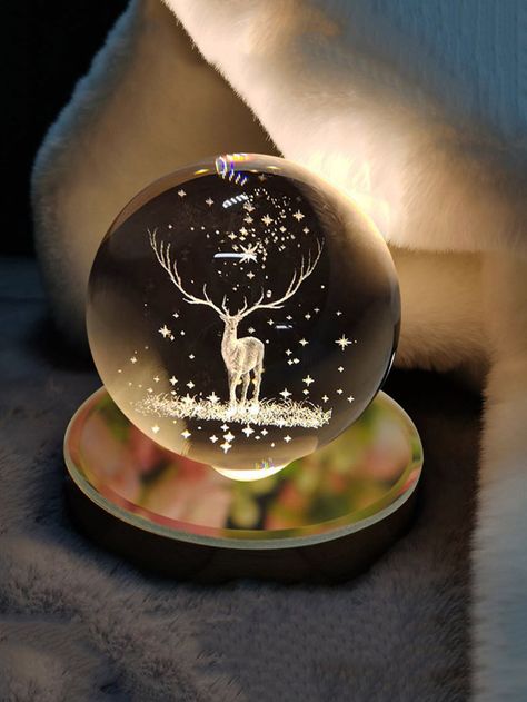 Multicolor  Collar  Polyresin   Embellished   Home Decor Forest Wizard, Deer Forest, Ball Lamps, Employee Benefits, 3d Crystal, Viria, 3d Laser, Wood Lamps, Sistema Solar