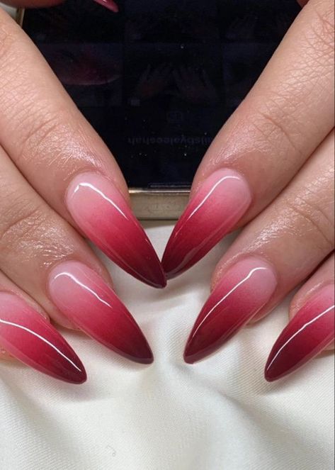 Nude Ombre Nails, Nail Designs Red, Red Ombre Nails, Ombre Nail, Ombre Nail Designs, Red Nail Designs, Bride Nails, Red Ombre, Artificial Nails