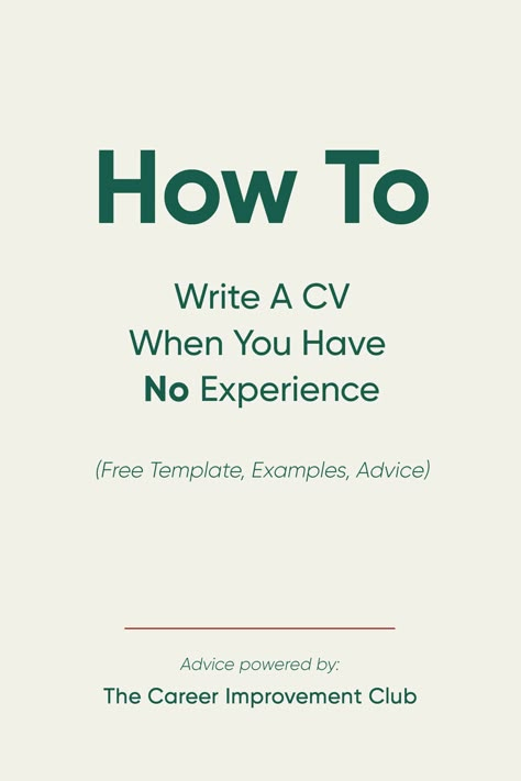 Experience you either have it or you don’t, right? Well, it’s a matter of perspective, we all have some sort of experience in something. This is a guide on How to write a CV when you have no experience. No Experience CV Template Included! #FreeTemplate #NoExperience #StudentCV #StudentResume #EntryLevelJobs # #GraduateJobs #Resume #CV #FreeResumeTemplate #FreeCV #FreeCVTemplate #Freebie #CVAdvice #ResumeAdvice #StudentAdvice How To Make Cv Job Search, Writing A Cv Tips, How To Write A Good Cv, How To Make A Cv For Job, How To Write A Cv With No Experience, Cv With No Work Experience, How To Write Cv For Job, Best Cv Template Professional Cv, How To Write A Cv