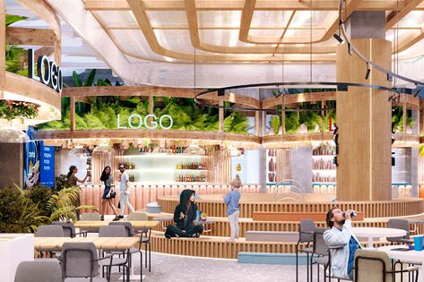 TRANSPORTATION HUB "RYAZANSKAYA" Canteen Design, Food Court Design, Outdoor Restaurant Patio, Mall Kiosk, Supermarket Design, Commercial Complex, Terrazzo Flooring, Interior Rendering, Outdoor Restaurant