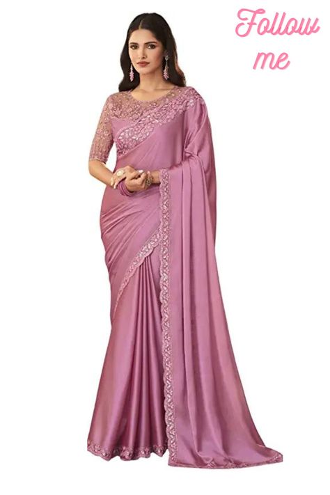 MAHOTSAV Women's Pink Silk Net Embroidered Heavy Border Bollywood Designer Saree With Unstitched Designer Blouse Piece (48266-Pink) Heavy Border Saree, Bollywood Designer Sarees, Border Saree, Saree For Women, Saree Design, Embroidery Saree, Designer Blouse, Silk Embroidery, Designer Saree