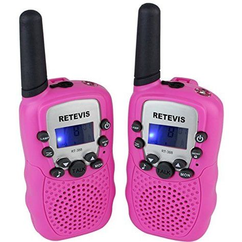 About this item 79g kids walkie talkies are easy to carry and durable material will extend service life Flashlight can bring a lot of fun for kids and also convenient for you in dark environment Keypad lock disables kids from accidentally changing the channel VOX function can let kids speak directly without press the PTT button Best gifts toys for kids age 4 for indoor and outdoor adventure game Princess Toys, Walkie Talkies, Kids Electronics, Mini Hands, Two Way Radio, Pink Mini, Christmas Toys, Packing Light, Walkie Talkie