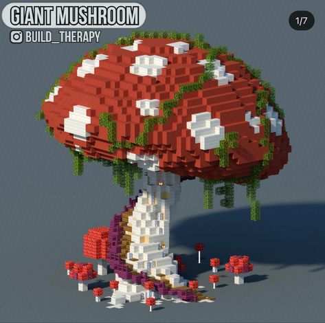 How To Build A Mushroom In Minecraft, Minecraft Vault Hunters, How To Build A Mushroom House Minecraft, Minecraft World Ideas Aesthetic, Mushroom Treehouse Minecraft, Minecraft Big Mushroom, Mushroom Build Minecraft, Minecraft Mushroom Nether Portal, Mooshroom Island Builds Minecraft