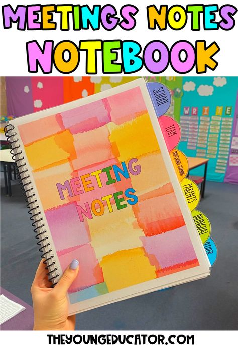 🌈📓 Stay Organized with our Rainbow Meeting Notebook! 🌟💼 Take efficient notes during meetings and keep important information in one place. 🚀🗒️ Perfect for teachers and professionals to stay on top of their game! ✨📝 #MeetingNotebook #OrganizedLife #TeacherResources Click here and download 184353+ different graphic KDP Interiors. Windows, Mac, Linux ✓ Licence included with all files. Teacher Notebook Ideas, Organization For Teachers, For Teachers, Teacher Desk Organization, Classroom Organization Elementary, Notebook Pages, Teacher Notebook, Teacher Desk, Instructional Coaching