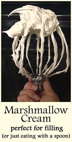 Marshmallow Cream - use for frosting, filling cakes, topping instead of Cool Whip Marshmallow Frosting, Marshmallow Cream, Cake Fillings, Cupcake Frosting, Cake Icing, Icing Recipe, Yummy Sweets, Frosting Recipes, Food Cakes