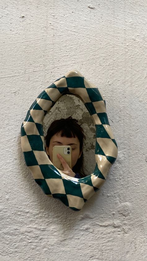 Handmade ceramic mirror #mirror #aesthetic #art #design #ceramicsmagazine #designideas #boilerroomceramics Home Decoration Handmade, Ceramics Wall Art, Ceramic Art Aesthetic, Aesthetic Ceramic Art, Useful Ceramics Ideas, Ceramic Mirror Frame, Pottery Mirror, Ceramics Aesthetic, Ceramic Art Handmade