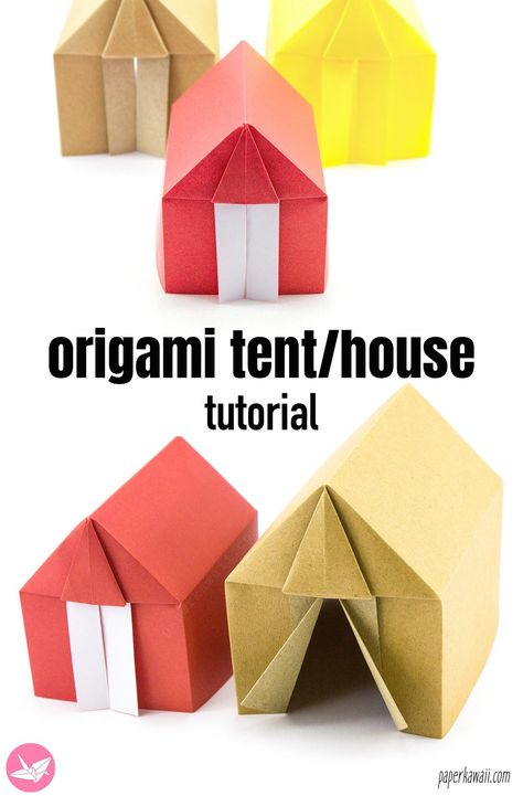 Kawaii Origami, Origami House, Paper Kawaii, Origami Paper Folding, Origami Star Box, House Tutorial, Origami Bookmark, Origami Videos, Origami Models