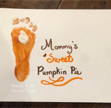 Infant Pumpkin Painting, Harvest Crafts For Infants, Daycare Crafts Ages 3-4, Infant Thanksgiving Pictures, Craft Ideas For Infants, Artwork For Infants, Crafts For Daycare, Baby Fall Crafts, Sweeter Than Pumpkin Pie