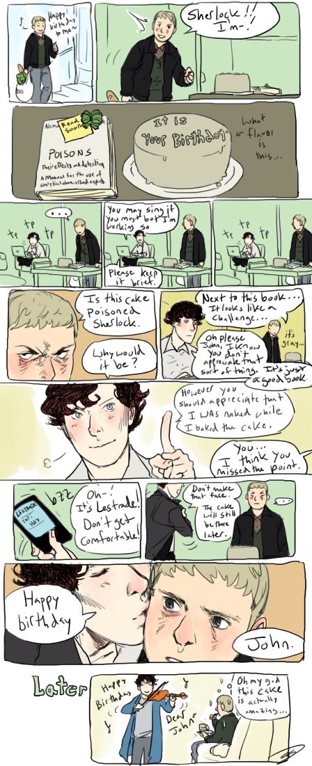 Tags: Anime, Comic, Sherlock Holmes, Dr. John Watson, Sherlock Holmes (Character) Sherlock Comic, Johnlock Fanart, Sherlock Holmes John Watson, John Lock, Happy Birthday John, Sherlock Series, Mycroft Holmes, Sherlock Holmes Benedict Cumberbatch, Watson Sherlock