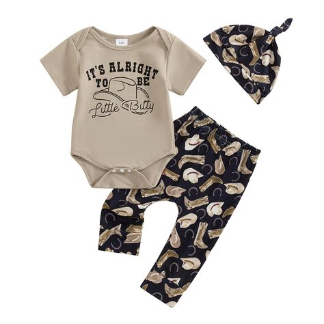 Cowboy Baby Clothes, Cowboy Clothes, Baby Boy Cowboy, Twin Baby Clothes, Boots Print, Baby Boy Coming Home Outfit, Outfit Western, Boy Coming Home Outfit, Romper Long Pants