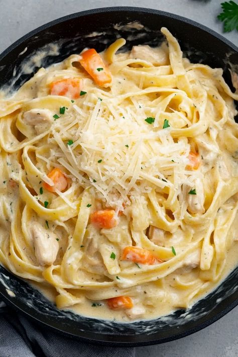 Explore the versatility of cream of chicken soup and pasta with these delicious recipes. From comforting casseroles to creamy pastas, these easy-to-make dishes are perfect for family dinners or potlucks. Try a hearty chicken and pasta bake or a creamy garlic Parmesan pasta for a satisfying meal everyone will love. With just a few simple ingredients, you can create flavorful and satisfying meals in no time. Get inspired to cook up something new with the classic combo of cream of chicken soup and New Soups To Try, Easy Recipes With Cream Of Chicken Soup, Pasta Recipes With Cream Of Chicken Soup, Pasta With Cream Of Chicken Soup, Recipes With Half And Half Cream, Creamy Chicken Parmesan Soup, Cream Of Chicken Pasta Recipes, Chicken And Pasta Bake, Creamy Garlic Parmesan Pasta