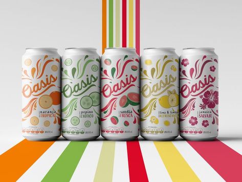 Created this fun brand and packaging design for a naturally flavored water brand, perfect for the heat of the summer. Soda Packaging Design, Soda Packaging, Energy Drinks Packaging, Tea Labels, Soda Flavors, Tea Packaging Design, Water Packaging, Soda Drink, Graphic Design Marketing