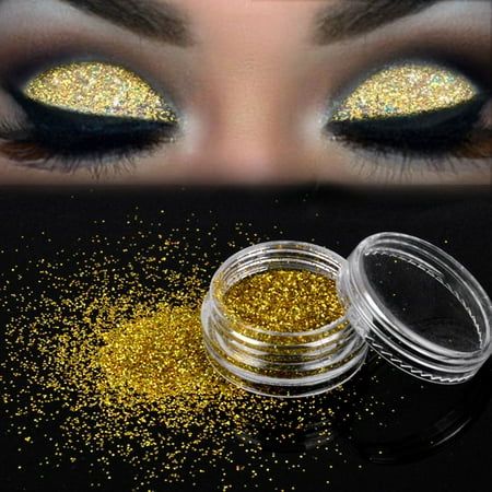 Sparkly Makeup Glitter Loose Powder EyeShadow Gold Eye Shadow Pigment specification: Quantity: 1 Box Gross weight: Approx.8g Color: As the picture shows Matter:Powder 100% brand new and high quality Nail decoration Chunky Mermaid Holographic Glitter Chunky Mermaid Glitter.This is perfect mix of chunky glitter to create fabulous nail, Body and face art.This glitter has a rainbow effect holographic look. It is absolution amazing!Glitter comes in mulitple colors and you can pick and choose any colo Chunky Glitter Eye Makeup, Glitter Eye Makeup Looks, Gold Eye Shadow, Glitter Eyebrows, Loose Powder Makeup, Silver Eye Makeup, Eyeliner Set, Sparkly Makeup, Trendy Eyeshadow