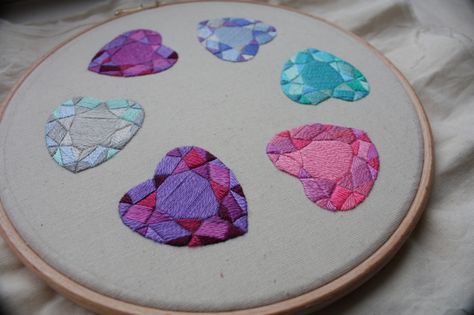 Gemstone Art, Hand Embroidery Projects, Punch Needle Embroidery, 자수 디자인, Embroidery Inspiration, Sew On Patches, Hand Embroidery Designs, Diy Embroidery, Sew On