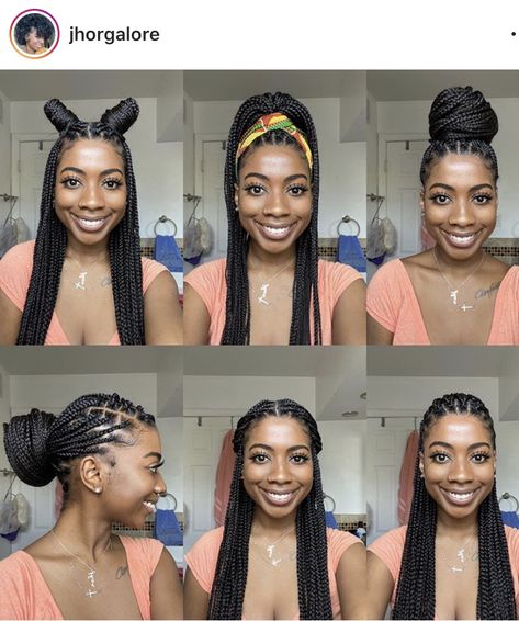 Ways To Style Your Hair, Big Box Braids Hairstyles, African Hair Braiding Styles, Box Braids Hairstyles For Black Women, Braided Cornrow Hairstyles, Braids Hairstyles Pictures, Cute Box Braids Hairstyles, Pelo Afro, Hair Twist Styles