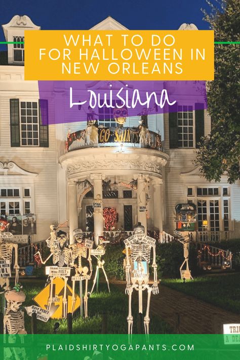 Looking to experience Halloween in New Orleans? There's so many amazing spooky and festive things to do - here are 31 spooky choices! halloween in New Orleans | halloween travel | halloween inspiration | haunted house new orleans | Halloween in Louisiana | Spooky New Orleans | New Orleans for Halloween New Orleans Halloween Decorations, New Orleans In October Outfits, Halloween New Orleans, Spooky New Orleans, Halloween In New Orleans, Nola Halloween, Vampire Halloween Party, New Orleans Halloween, Voodoo Halloween