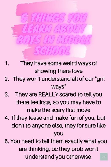 At some point in our life we will figure out boys, hopefully these facts about boys in middle school will help you figure them out faster! FOLLOW4FOLLOW @mc_lifestyle1 #follow #comment #boys #facts #middleschool #loveya #love #crushes Middle School Relationships Advice, Guy Advice Middle School, Boy Tips Crush Middle School, Boy Crush Facts, How To Make Boys Like You At School, Crush Advice Tips Middle School, How To Know If A Guy Likes You Signs In Middle School, How To Get A Boyfriend In Middle School, How To Talk To Boys