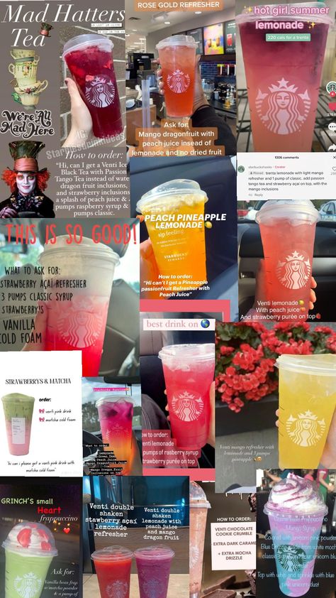 #starbuckslovers #starbucksdrinks #fyp #shuffles Non Coffee Drinks, Coffee Drinks At Starbucks, Drinks At Starbucks, Summer Lemonade, Strawberry Acai, Starbucks Lovers, Peach Juice, At Starbucks, Starbucks Drinks