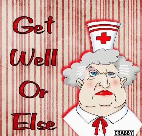 Get Well Soon Get Well Or Else GIF - Get Well Soon Get Well Or Else Nurse - Discover & Share GIFs Funny Get Well Soon Quotes, Get Well Funny, Get Well Soon Funny, Get Well Soon Images, Soon Quotes, Funny Get Well Soon, Get Well Soon Quotes, Get Well Soon Messages, Funny Get Well