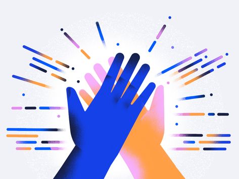 color scheme High Five Logo Design, Hands Illustration Simple, Hi Five, Graphic Design Humor, 캐릭터 드로잉, Design Jobs, High Five, Hand Illustration, Graphic Poster