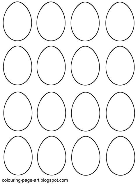 Simple egg shapes for you to print out and colour in! Save time trying to draw a 'perfect' egg and just take these ones. Download Sma... Simple Easter Eggs, Easter Egg Printable, Easter Egg Template, Egg Template, Macaron Template, Egg Coloring Page, Easter Egg Coloring Pages, Egg Craft, Easter Egg Ornaments