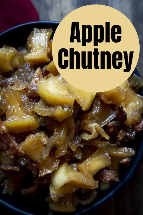 Spice up those pork chops, ham, cheese plates or dips with this homemade super easy to make 20 minute spiced Apple Chutney recipe. Because what is life without that extra kick of delicious bacon flavor, tart apples and vinegar, and a sweet, caramelized brown sugar glaze kicked up with some spices? This easy apple chutney made with bacon is the perfect complement to meats, or great as an appetizer. Apple Chutney Recipe Pork, Apple Chutney Recipe, Apple Chutney, Cheese Plates, What Is Life, Brown Sugar Glaze, Lemon Rice, Chutney Recipe, Sugar Glaze