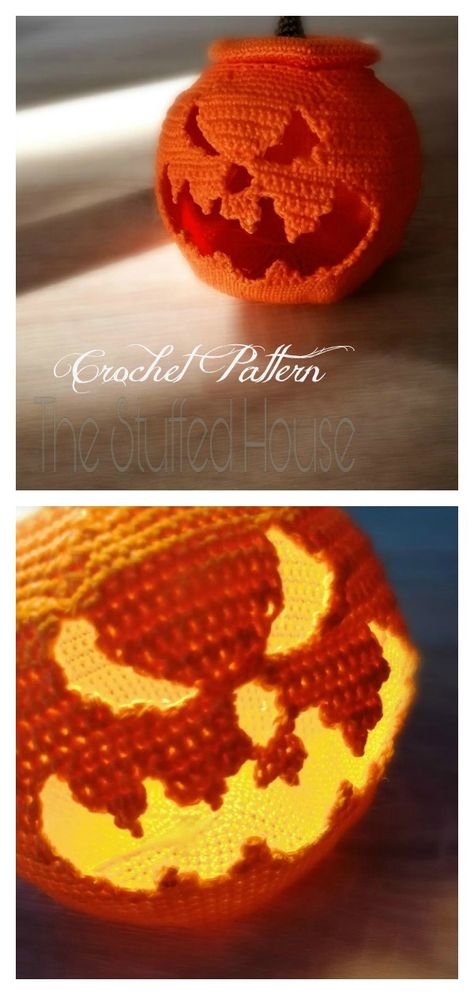 Crochet Halloween Decorations Free Patterns, Crochet Jackolantern, Crochet Jack O Lantern, Crocheted Halloween, Crochet Halloween Patterns Free, Crochet Halloween Decorations, Crocheted Pumpkins, Pumpkin Crochet Pattern, Crochet Stuffies