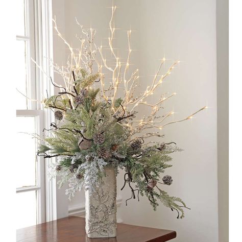 Checking out ideas for my lighted branches Star Lights, Lights Ideas, Lighted Branches, Christmas Flower Arrangements, Christmas Floral Arrangements, Christmas Arrangements, Tiny Star, Christmas Flowers, Deco Floral