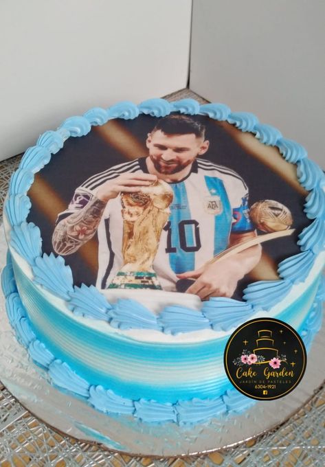 Messi Cake Ideas Argentina, Barcelona Messi Cake, Barcelona Cake Ideas, Pastel Messi, Messi Cake Ideas, Messi Birthday Cake, Messi Cake, Choco Truffle Cake, Football Cake Design