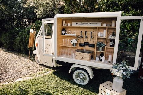 Stylish Wedding in Tuscany at Vignamaggio with Vintage Ape Bar Prosecco Cart, Bronte Bride, Prosecco Van, Prosecco Bar, Wedding In Tuscany, Tuscan Wedding, Farm Stand, Bride Photography, Mediterranean Home