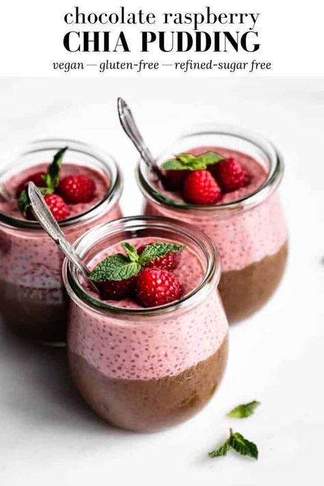 Raspberry Chia Pudding, Homemade Cashew Milk, Chia Recipes, Vegan Pudding, Chia Recipe, Chocolate Chia Pudding, Vegan Breakfasts, Health Drinks, Chia Pudding Recipes