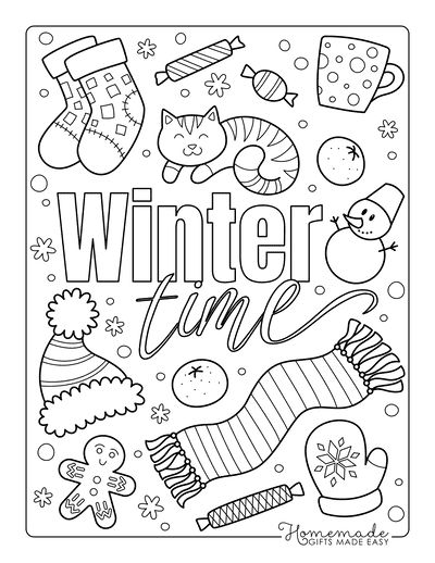 Winter Coloring Pages Winter Time Hat Scarf Gloves Snow Gingerbread Gingerbread Man Template, Fargelegging For Barn, Coloring Pages Winter, Christmas Coloring Sheets, Christmas Worksheets, Winter Preschool, Winter Crafts For Kids, Cute Coloring Pages, Christmas Coloring Pages