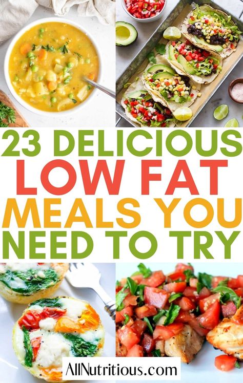 Low Fat Meals, Low Fat Diet Recipes, Low Fat Dinner Recipes, Low Fat Diet, Healthy Low Fat Recipes, Low Fat Dinner, Fat Foods, Low Fat Diets, Makanan Diet