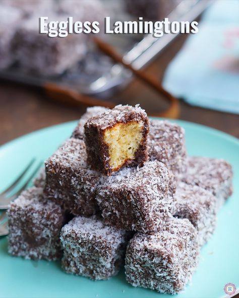 Eggless lamingtons is an Australian cake, a rich and delicious butter cake. It is with chocolate sauce coating and desiccated coconut. Best for Christmas or for New Year celebrations. Also can be a part of your Holiday season get togethers. Also check out my Indian Bakery style Honey cake. It so close to the jelly... Read More The post Eggless Lamingtons recipe | Australian cake appeared first on Raks Kitchen. Carrot Cake Desserts, Carrot Cake Sheet Cake, Recipes Carrots, Recipe Carrot Cake, Carrots Cake, Lamingtons Recipe, Easy Carrot Cake Recipe, Australian Cake, Cake Recipe Homemade