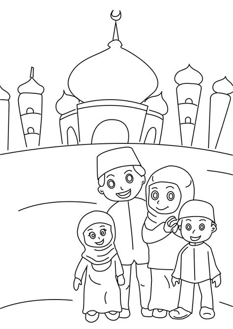 Ramadan Colouring Pages - In The Playroom Muslim Kids Crafts, Ramadan Printables, Decoraciones Ramadan, Muslim Kids Activities, Family Coloring Pages, Islamic Kids Activities, Ramadan Kids, Ramadan Activities, Quote Coloring Pages