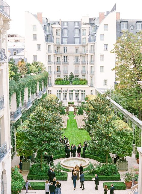 A Dreamy Destination Wedding at the Hôtel Ritz Paris Every Francophile Needs to See Ritz Hotel Paris, Paris Garden, The Ritz Paris, Ritz Hotel, Ritz Paris, Monumental Architecture, Glamorous Interiors, Parisian Wedding, Something Navy