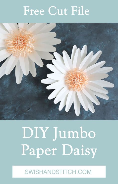 DIY Easy Paper Flowers Tutorial Giant Paper Flower Tutorial, Large Paper Flowers Diy, Daisy Decorations, Daisy Petals, Paper Daisy, Easy Paper Flowers, Large Paper Flowers, Paper Flower Crafts, Paper Flower Template