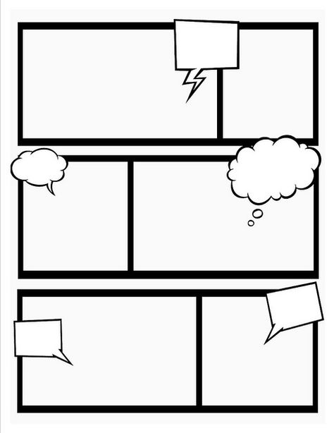 Stretch your creativity and create your own comic with these template frames. Blank Graphic Organizer Template, Comic Book Illustration Style, Create Your Own Comic Strip, Superhero Worksheets, Create A Comic Strip, Comic Book Crafts, Create Your Own Superhero, Create Your Own Cartoon, Comic Book Writing