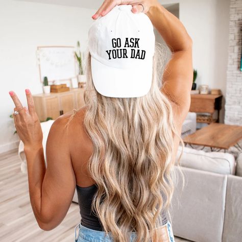 ✨ Because 'mother' knows best... and 'go ask your dad' is plan B. 😉 #SassyCaps #Mother #Motherhood #GoAskYourDad Bachelorette Party Hat, Shirt Business, Future Mrs, Hat Ideas, Dad Caps, Embroidered Hats, Party Hat, 1 Image, Dad Humor